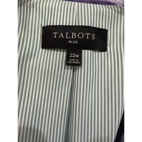 Talbots Plus Lavender Purple Herringbone Wool Blend Blazer Jacket 22W - Picture 3 of 5